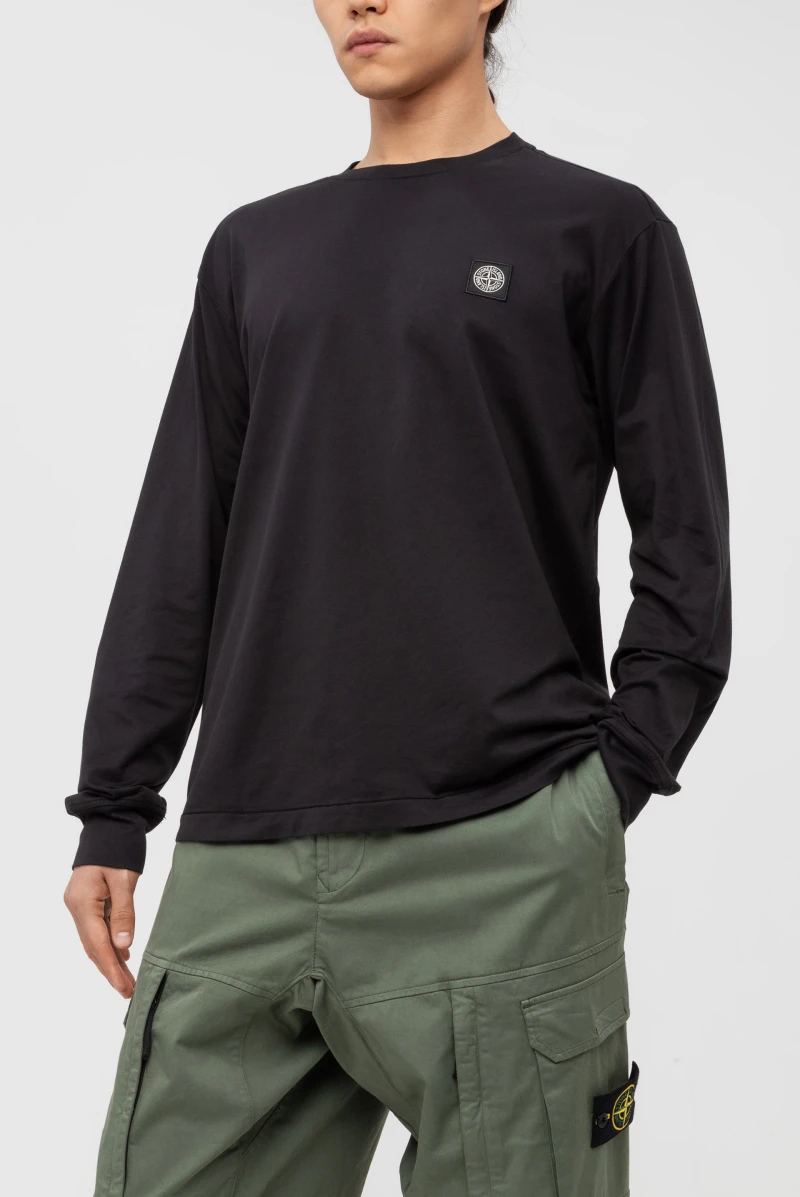 Лонгслив Stone Island 22713 long sleeve t-shirt black 9083231015