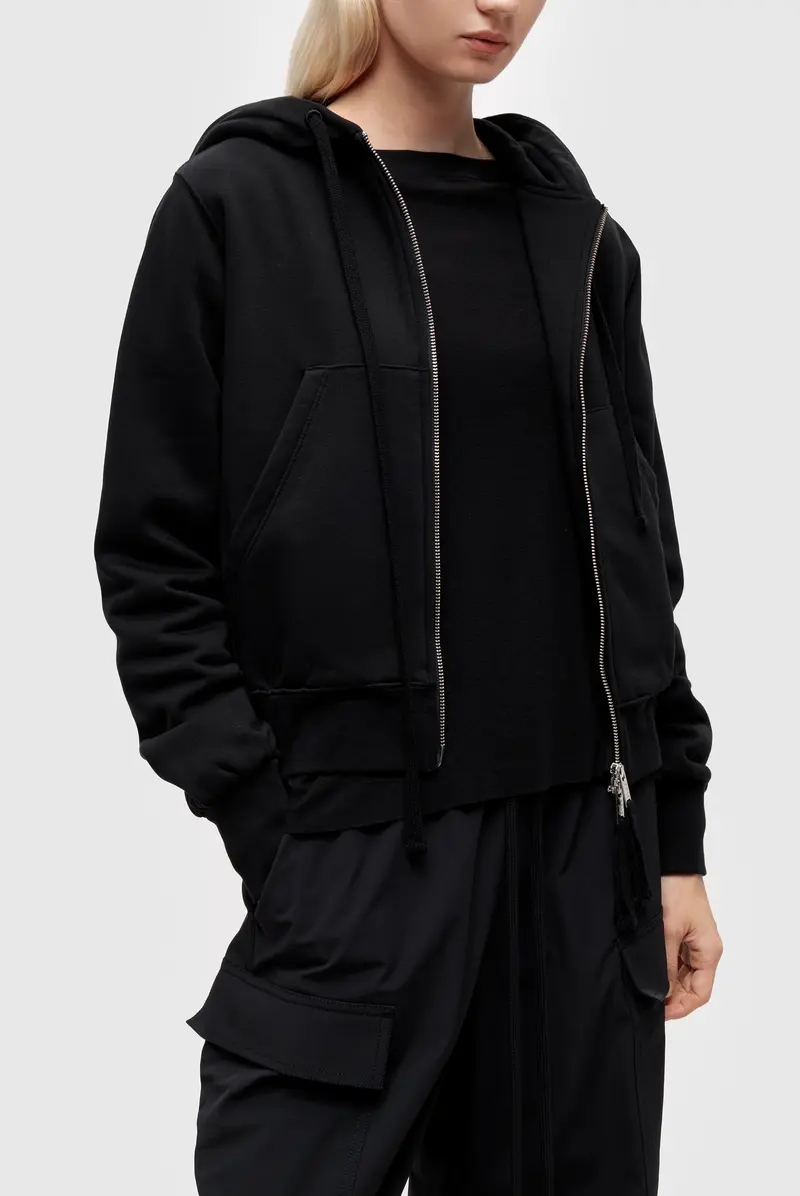 josemoon TWILL BONDING HOODIE JACKET 黒 Худи R13 jumbo zip-up hoodie black 9153241034 - купить в Москве за