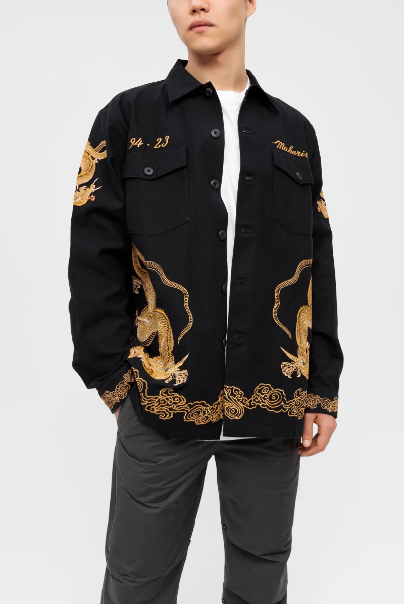  日本代表 ブラックシャツ KIRIN Рубашка Maharishi 4213 thai dragon utility shirt black 9109231002