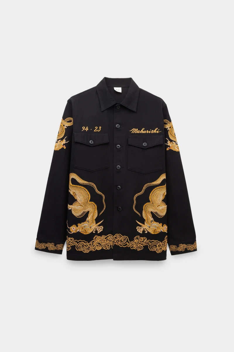 Рубашка Maharishi 4213 thai dragon utility shirt black 9109231002