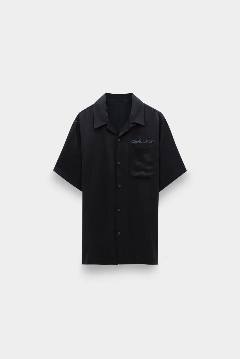 Рубашка Maharishi tiger dragon camp collar shirt black 9109251013
