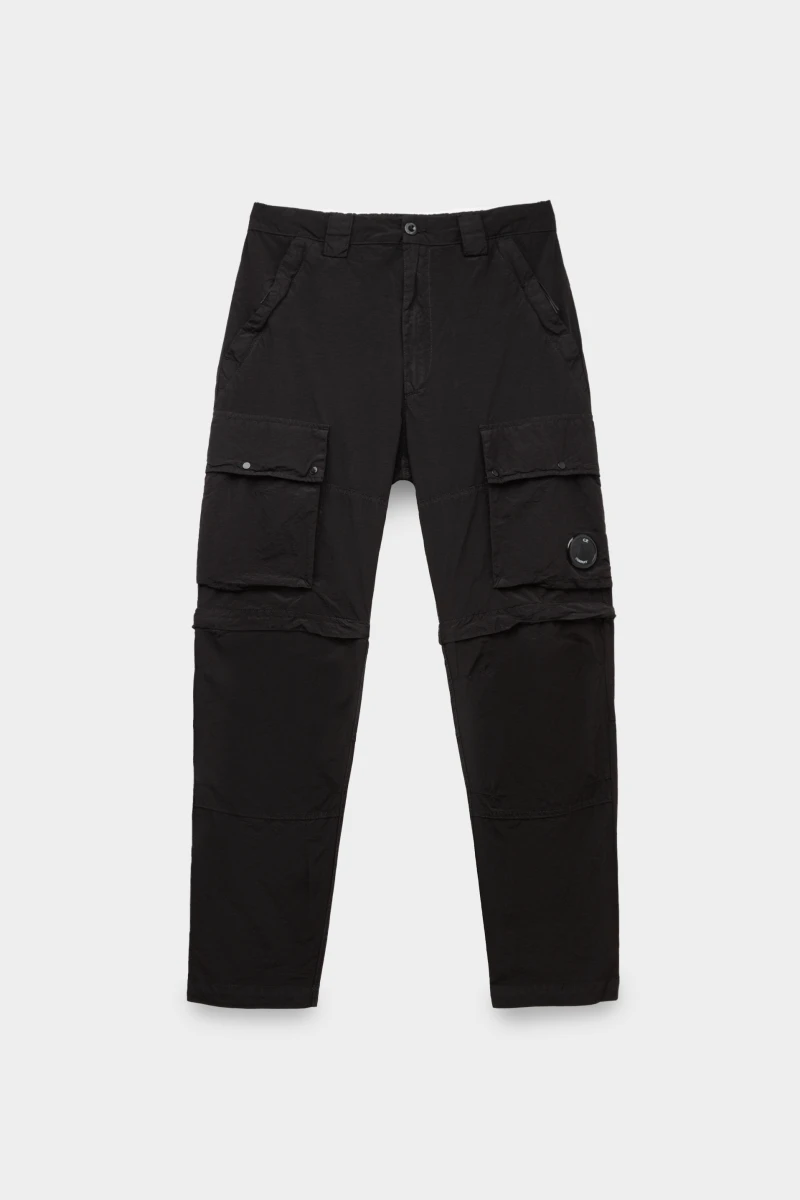 Брюки C.P. Company flatt nylon zipped cargo pants black 9113231390