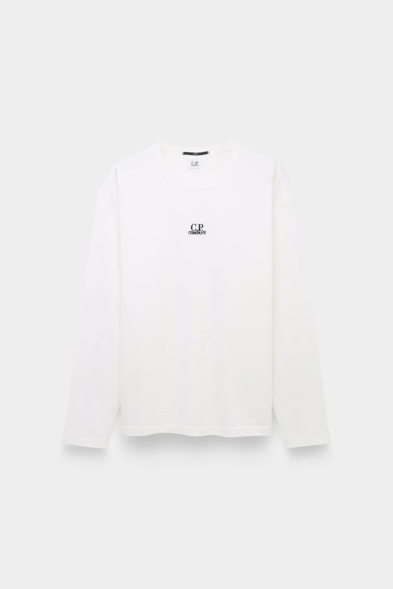 C.P. Company 20 1 jersey boxy long sleeved t shirt gauze white 9113242086 16990 Leform