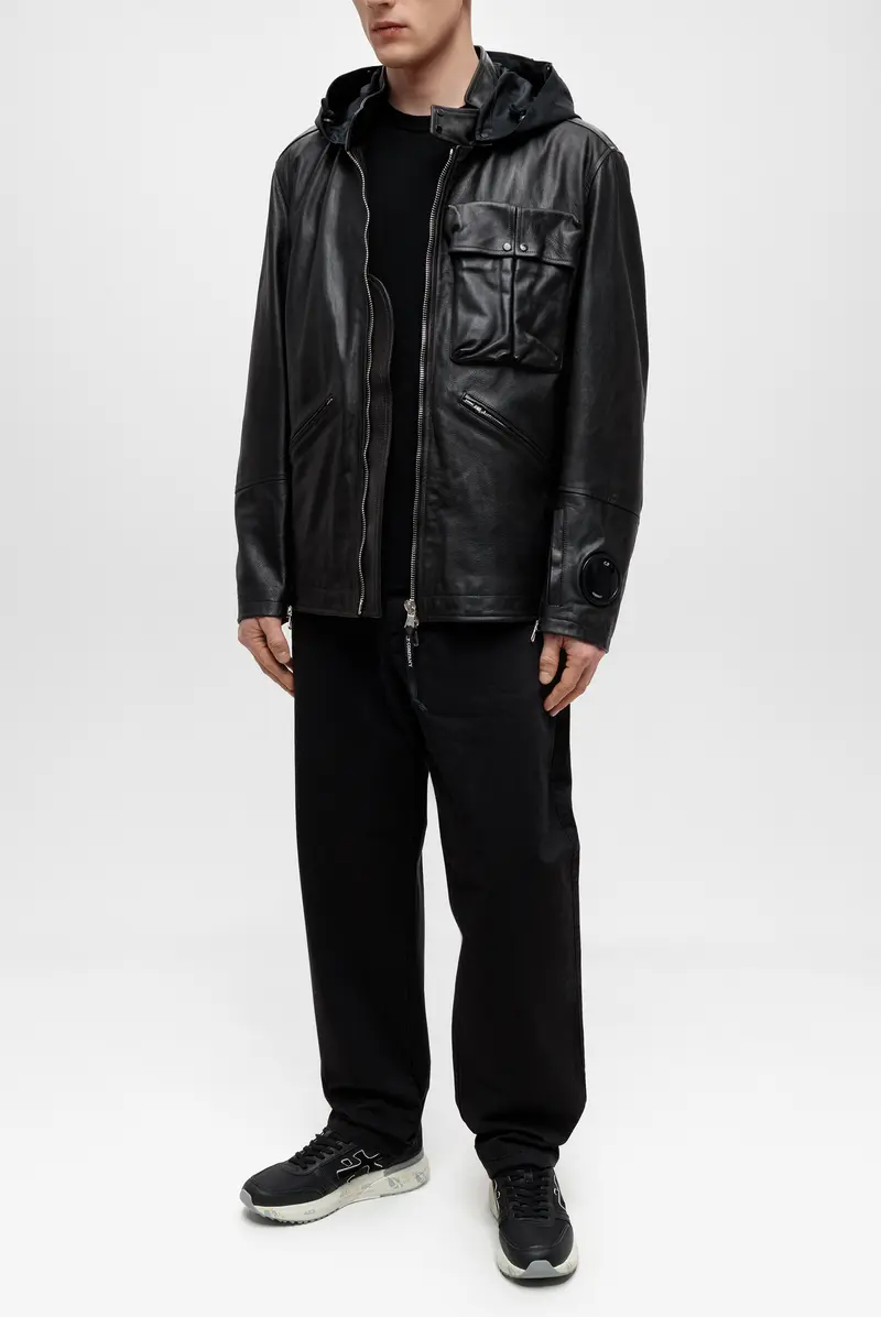 Куртка C.P. Company medium jacket in leather black 999 9113252241