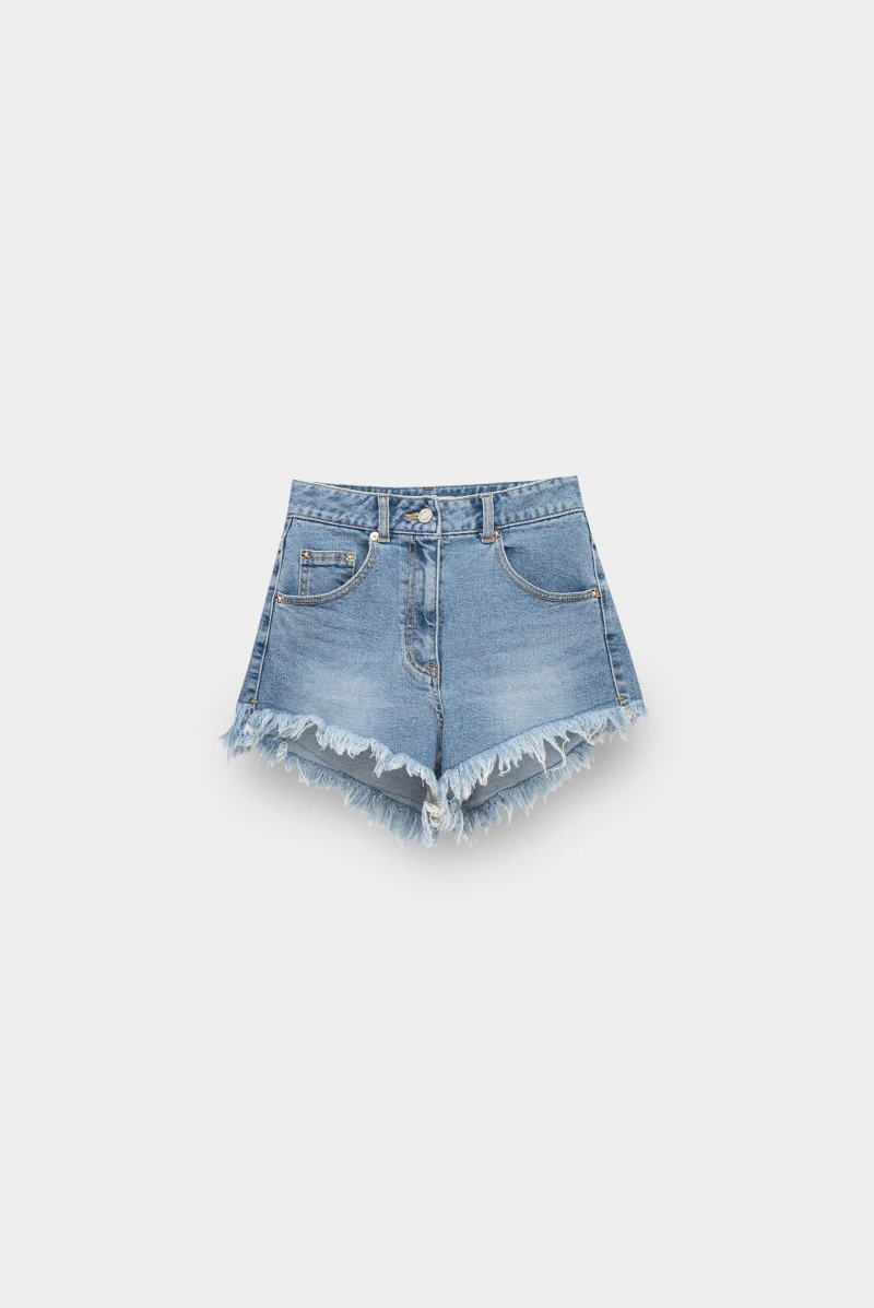 SJYP frayed hem denim shorts light blue 9691241033 12590 Leform