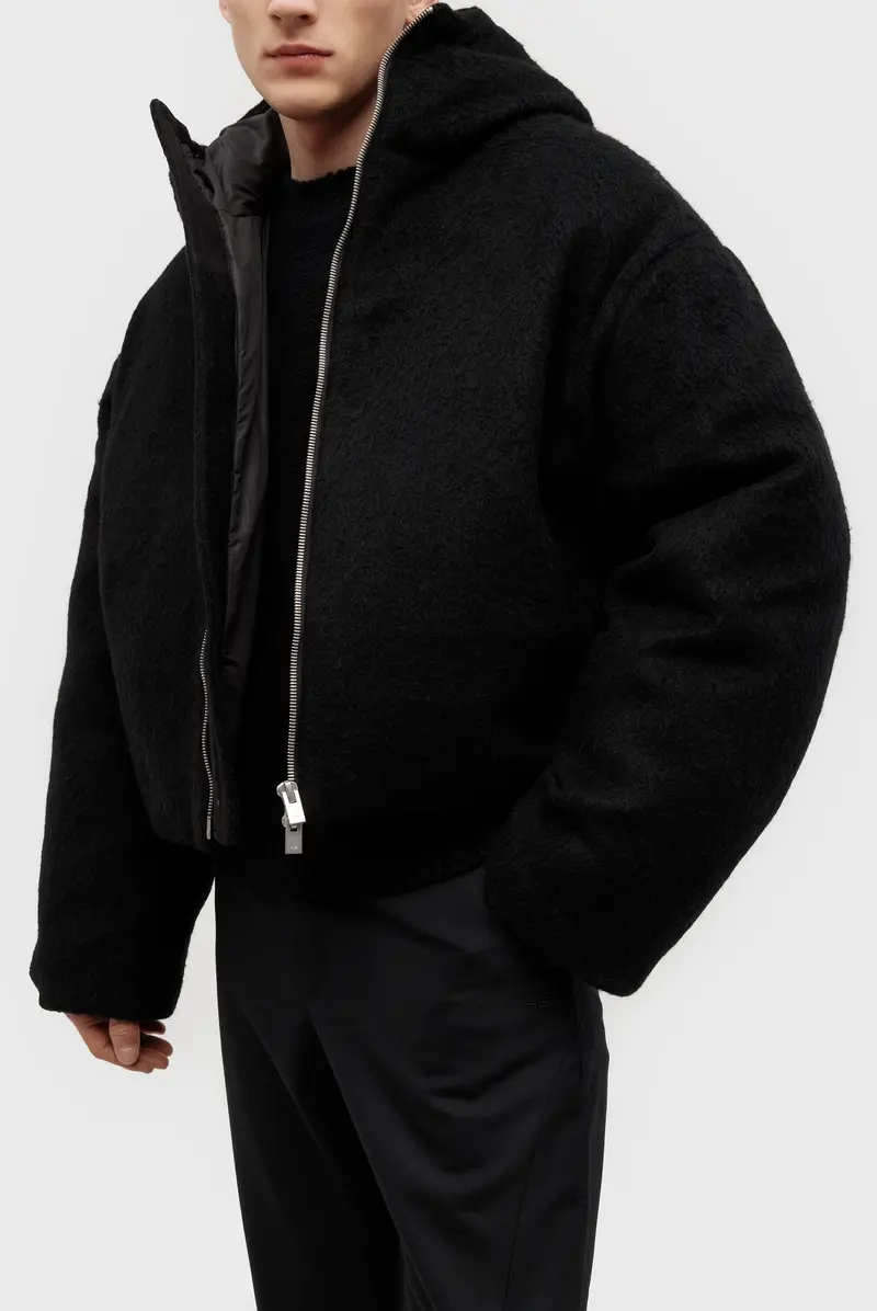 Пуховик Heliot Emil obelis mohair down jacket black 9766251002