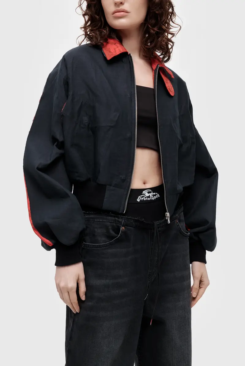 Куртка Prototypes bonded harrington jacket black/red 9796251039