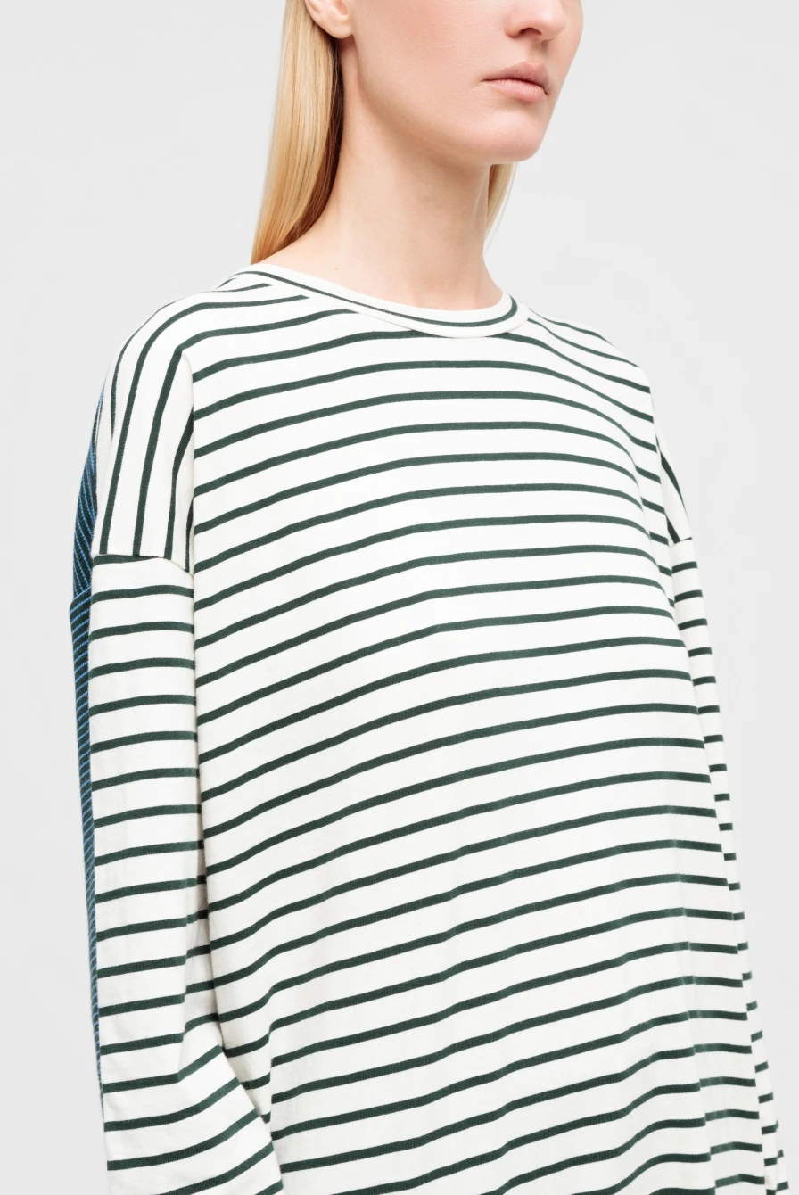 Лонгслив MM6 Maison Margiela long sleeve stripe top off white