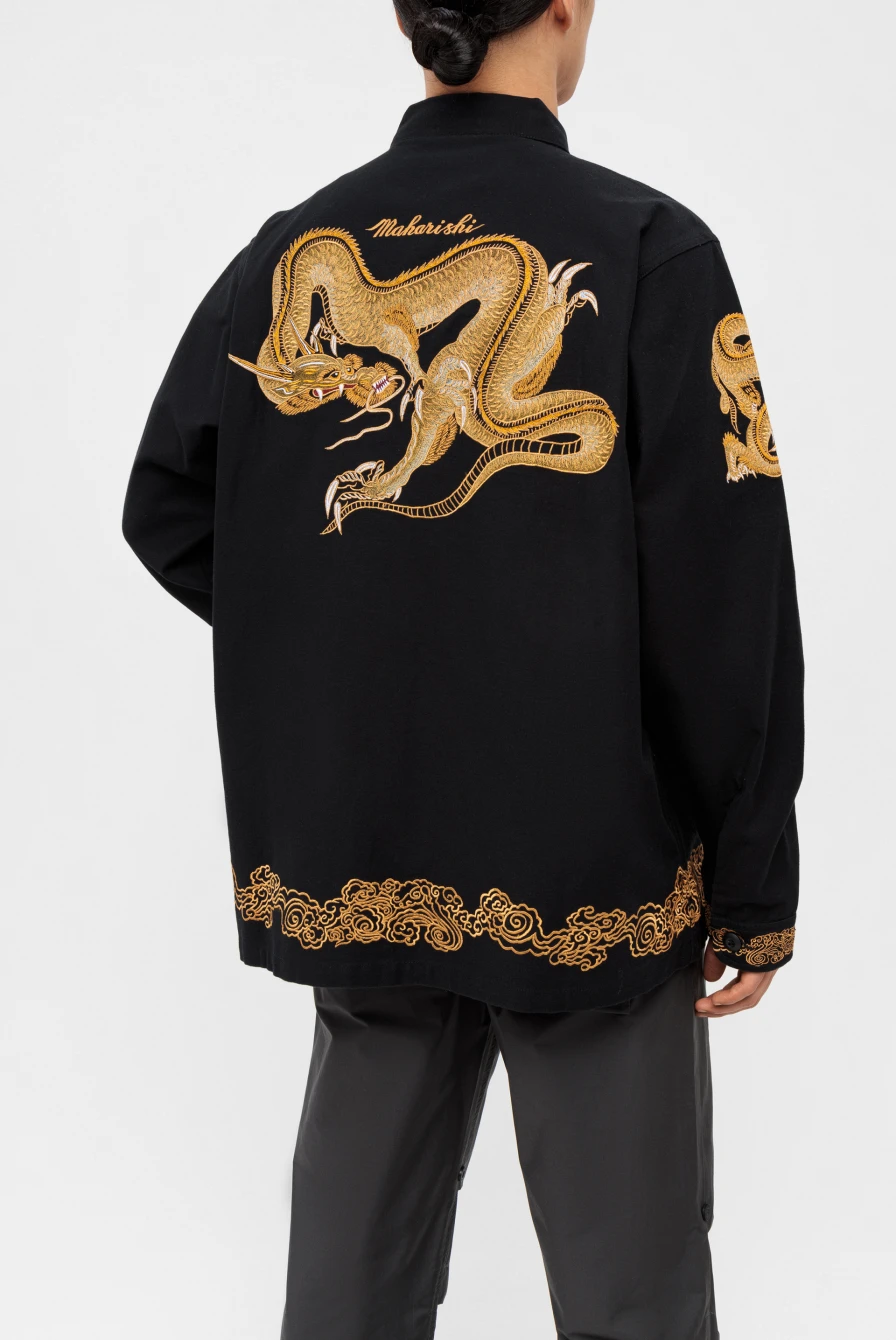 Рубашка Maharishi 4213 thai dragon utility shirt black 9109231002