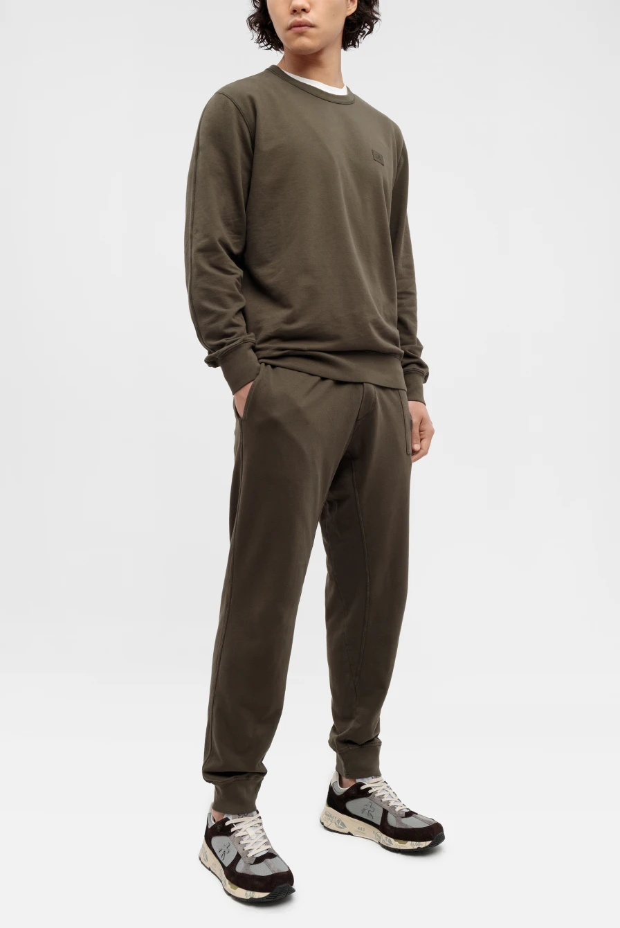 Брюки C.P. Company light fleece utility track pants ivy green