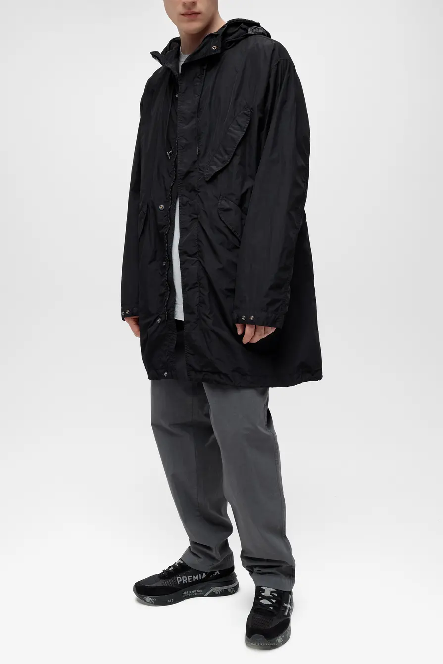 Парка C.P. Company flatt nylon goggle fishtail parka black