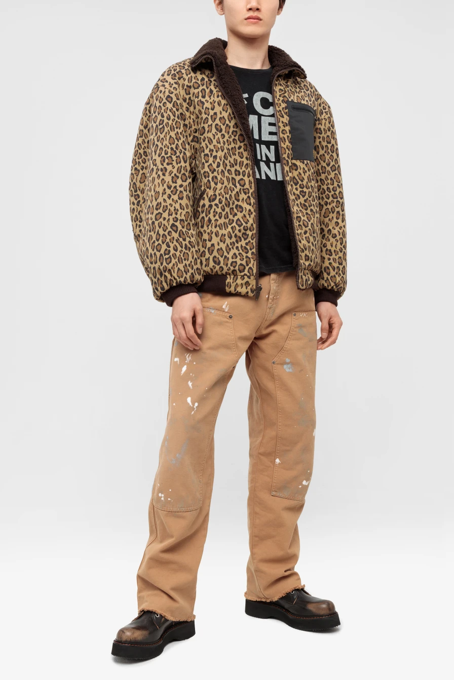 Куртка R13 back zip windbreaker leopard w/brown 9153231030