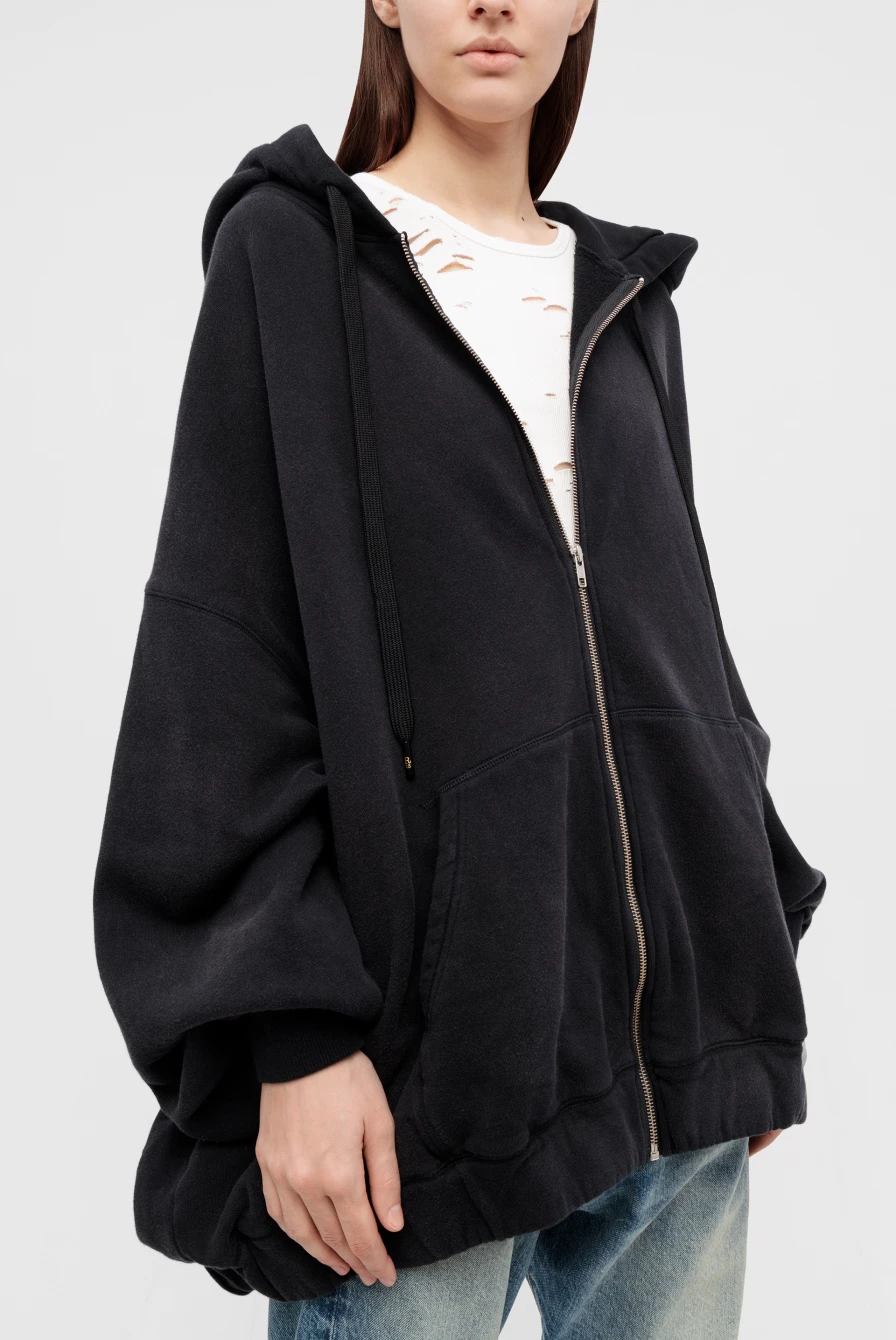 Худи R13 jumbo zip-up hoodie black 9153241034 - купить в Москве за