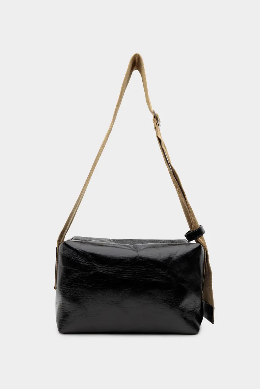 ムク sar Сумка Uma Wang medium shoulder bag black/mustard 9364251126