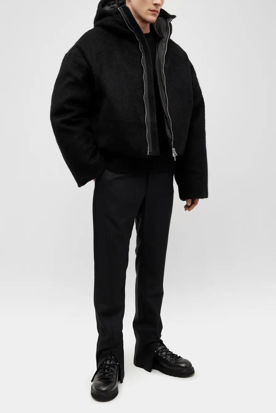 Пуховик Heliot Emil obelis mohair down jacket black 9766251002