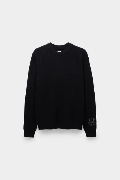 Джемпер C.P. Company lambswool grs boxy crew neck ribbed knit