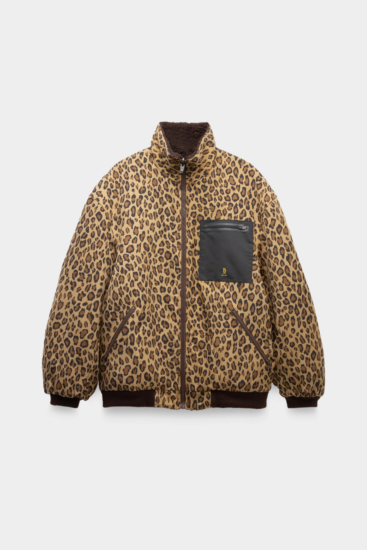 Куртка R13 back zip windbreaker leopard w/brown 9153231030